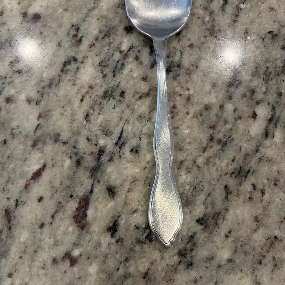 Set of 2 Oneida 1881 Rogers Twilight Burnished Stainless Serving Spoons 8.25